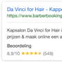 Google zoekresultaten BarberBooking