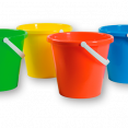diverse kleuren 2,5 liter speelgoed emmers