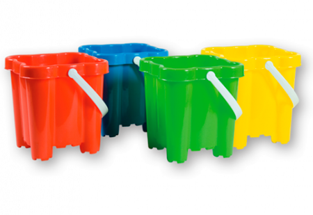 1,5 liter speelgoed emmers in kasteelvorm 1,5 liter speelgoed emmers in kasteelvorm