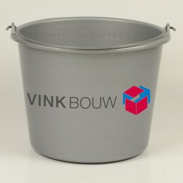12 liter emmer grijs met logo 12 liter emmer grijs met logo