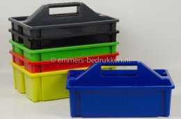 stapel verschillende kleuren gereedschapsbakken stapel verschillende kleuren gereedschapsbakken