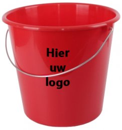 rode emmer met logo rode emmer met logo