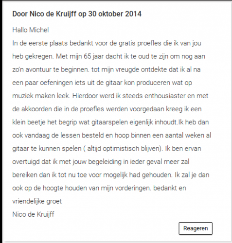ervaringen reviews klachten gitaarles