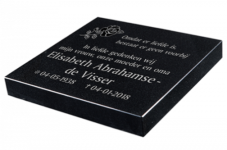 Graftegel Zwart Graniet Voordelige graftegel voor algemeen graf budget voordelig goedkoop