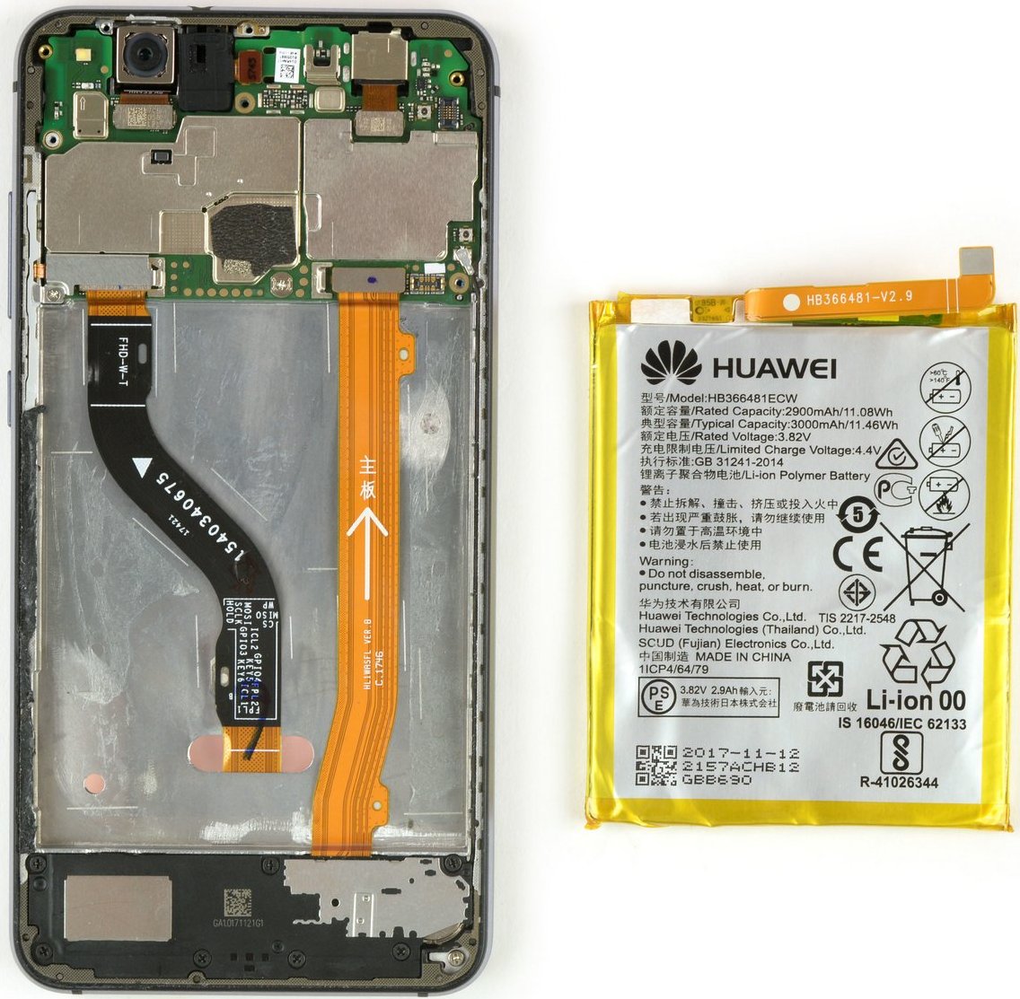 Huawei P10 Lite batterij vervangen Huawei P10 Lite batterij vervangen