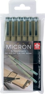 micron fineliners watervast