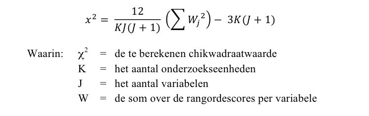 Formule van de Friedman-toets Formule Friedman-toets