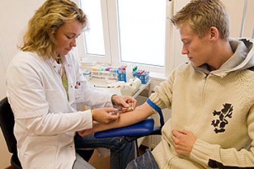needle sticks close to your address blood test