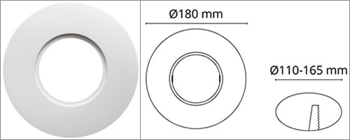 Ring 180 millimeter voor asymmetrische LED inbouwspots van SG Lighting