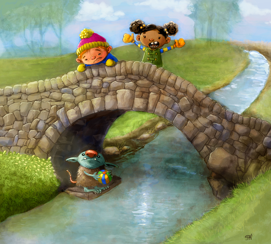 Troll Bridge Kidlit Illustration