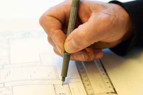 Tuinontwerp-hovenier-wijchen schets-maken-van-een-tuin