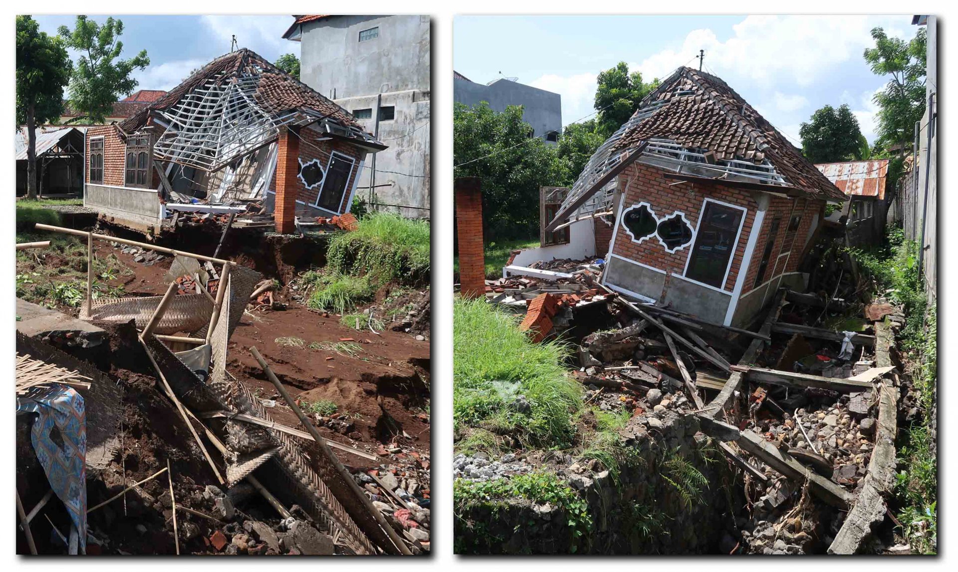 Huizen die op instorten staan