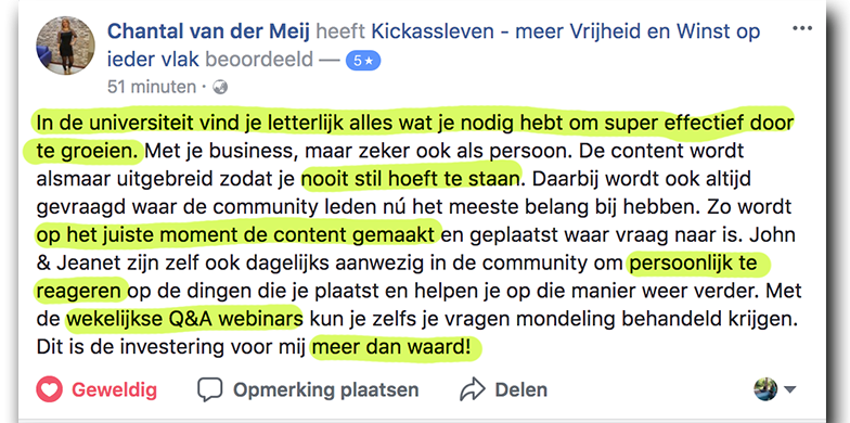 Positieve reactie Chantal_lsob.nl Universiteit Positieve reactie Chantal_lsob.nl Universiteit