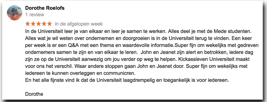 Positieve reactie Dorothe_lsob.nl Universiteit