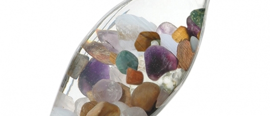 VitaJuwel Phiol '5 Elements' VitaJuwel Phiol '5 Elements' met Amethist, Calchedon, Houtsteen, Rozenkwarts, Oceaan Calchedon