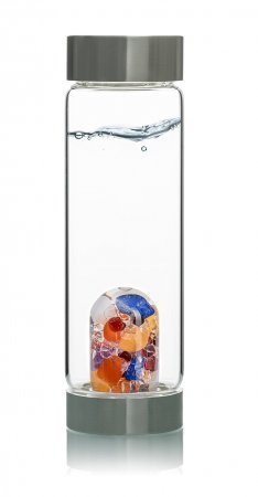 VitaJuwel ViA fles 'Ayurveda' met Melk opaal ~Amethist ~Lapis lazuli ~ Granaat ~ Carneool ~ Oranje calciet ~ Bergkristal