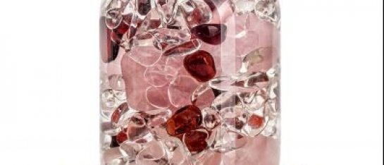 VitaJuwel ViA fles 'Love' met Rozenkwarts, Bergkristal, Granaat