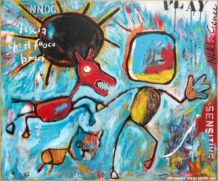 Il fuoco schilderij lascia che il fuoco bruci Nikki Genee