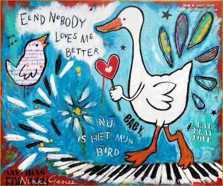 Eend Nobody schilderij Eend Nobody Nikki Genee