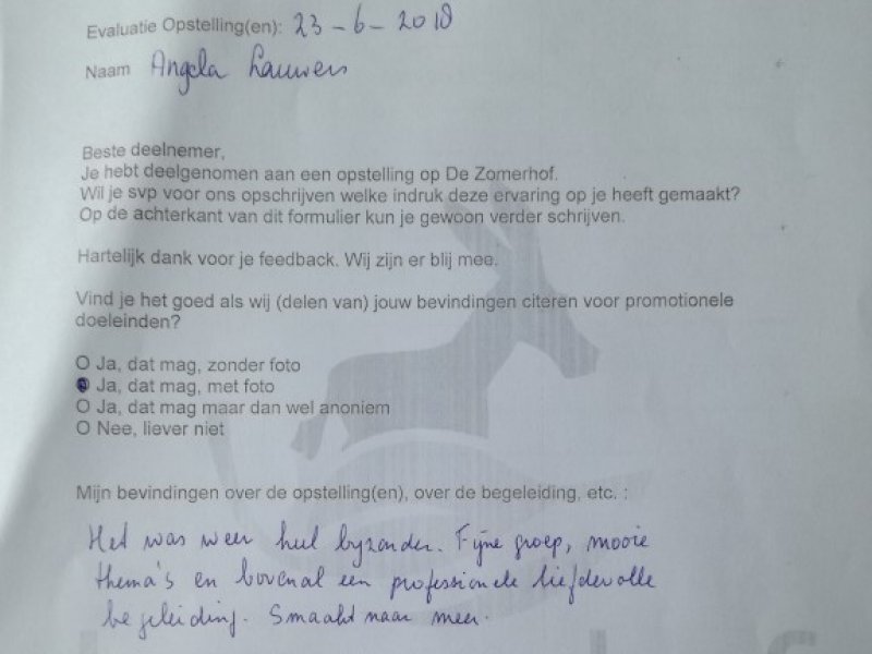 Opstellingen Ervaringen Opstellingen Ervaringen