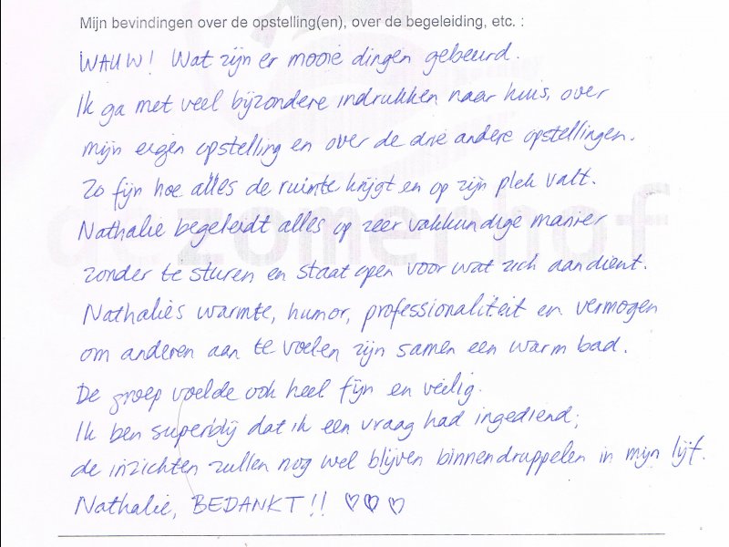 Opstellingen Ervaringen Opstellingen Ervaringen