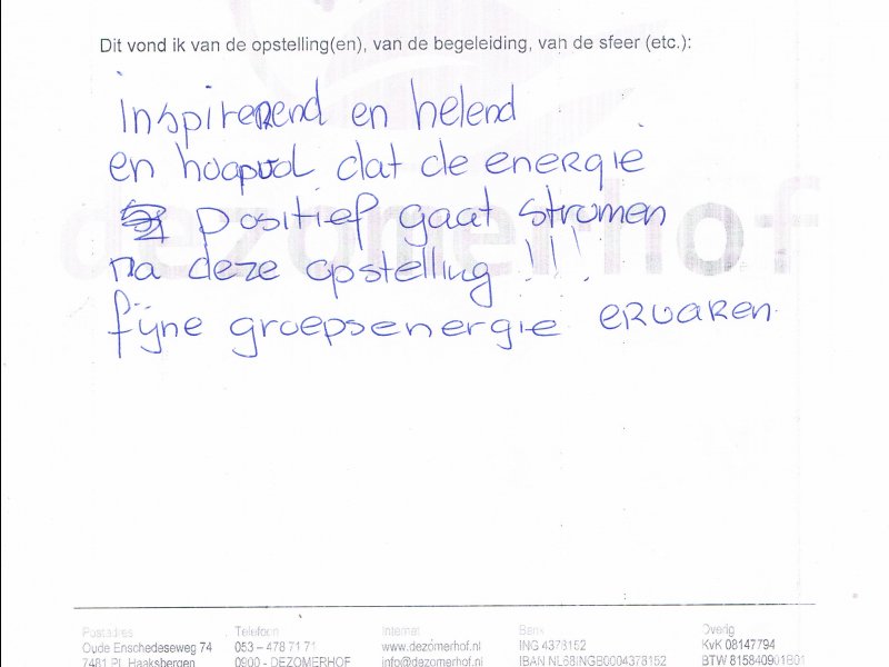 Opstellingen Ervaringen Opstellingen Ervaringen