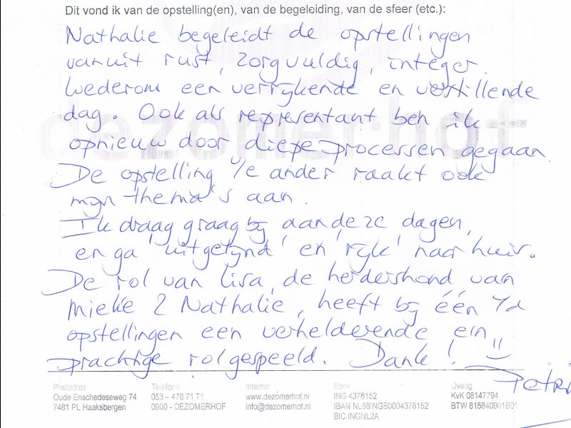 Opstellingen Ervaringen Opstellingen Ervaringen