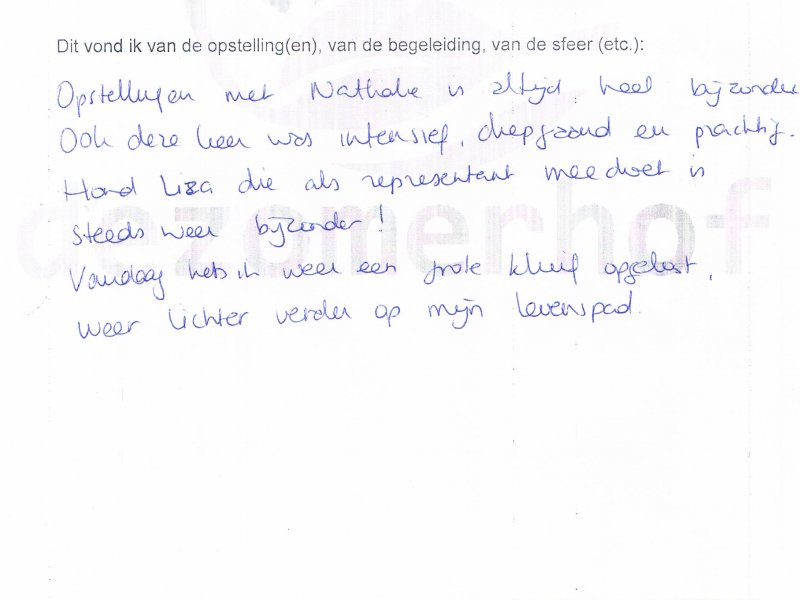 Opstellingen Ervaringen Opstellingen Ervaringen