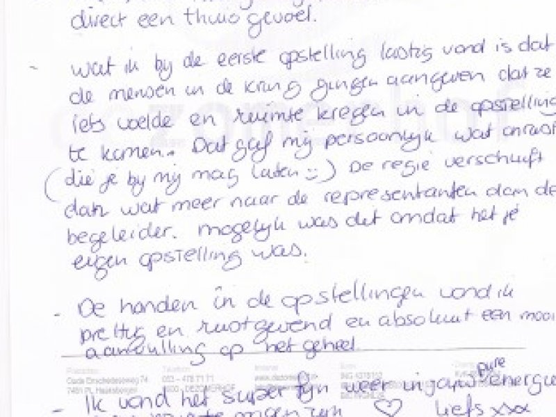 Opstellingen Ervaringen Opstellingen Ervaringen