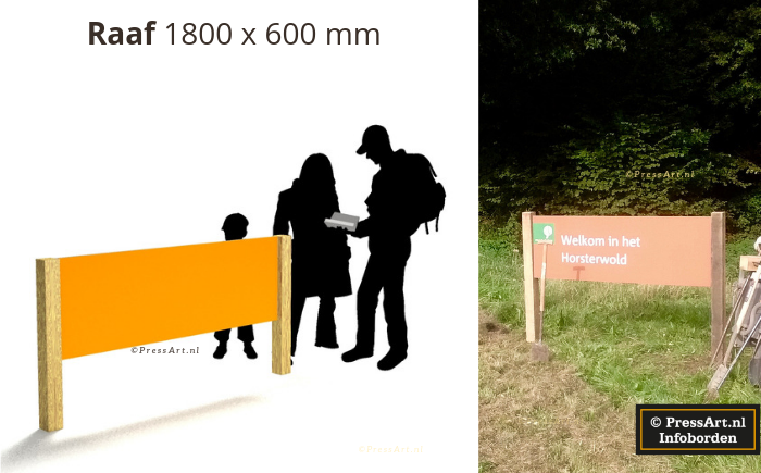 Bewegwijzering Bord Raaf 1800x600mm Bewegwijzering Bord Raaf 1800x600mm