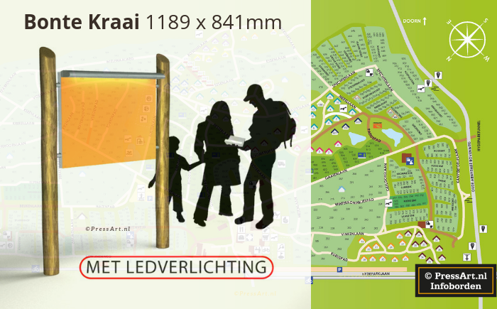 Informatiebord met led verlichting Informatiebord met led verlichting
