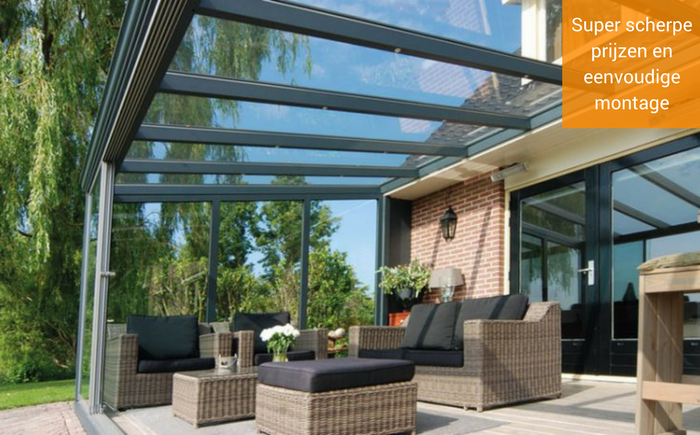 glazen tuinkamer nice en easy scherpe prijzen en eenvoudige montage