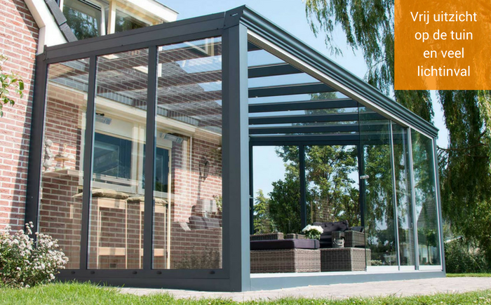 lichtdoorlatende aluminium zijwand met glas een glazen zijwand geeft optimale transparantie