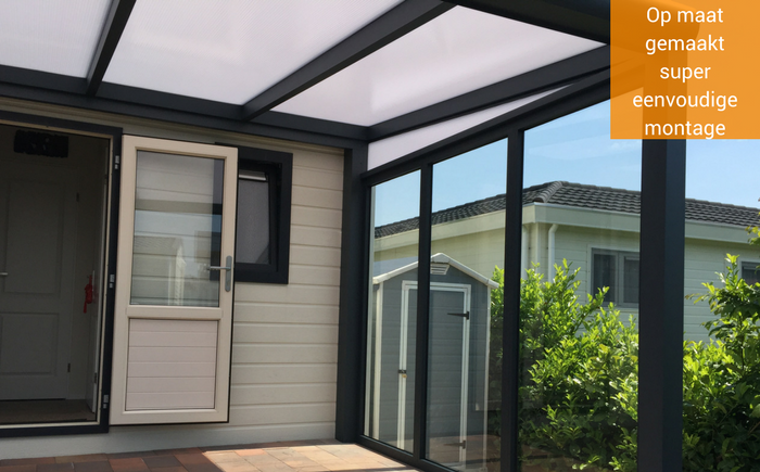 eenvoudige montage van de aluminium wanden optimale transparantie met glas of polycarbonaat wanden