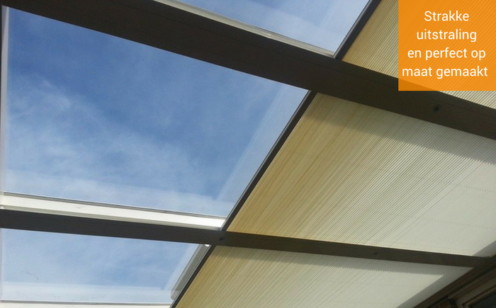 Veranda zonwering nice en easy Geplisseerde zonwering op maat gemaakt bij prima Veranda