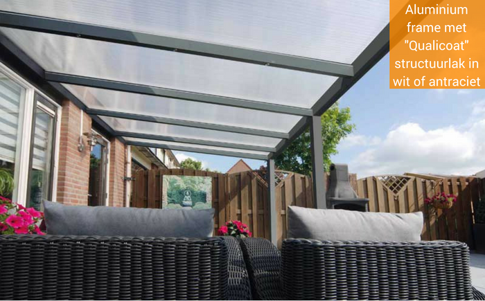 polycarbonaat veranda nice en easy antraciet of wit structuurlak