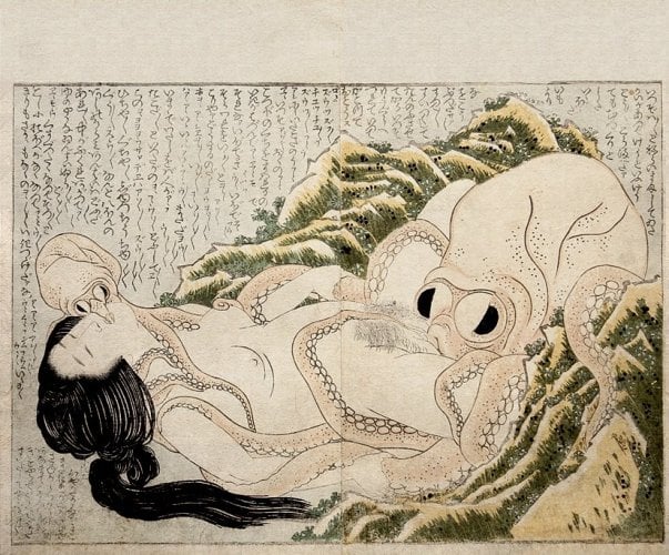 Dream of the fisherman's wife by Hokusai