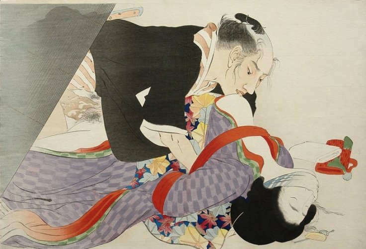 Rape scene by Tomioka Eisen