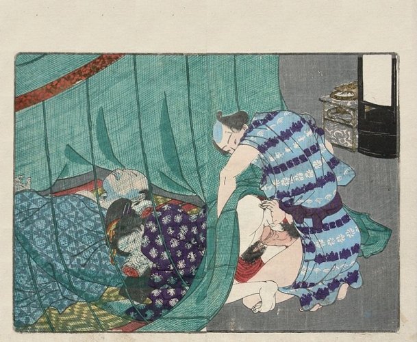 Lovers and Sleeping Husband by Utagawa Kunisada