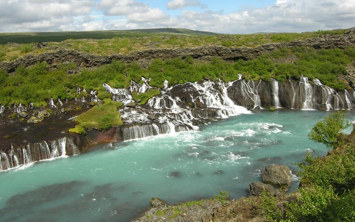 Hraunfossar Borgarnes ijsland