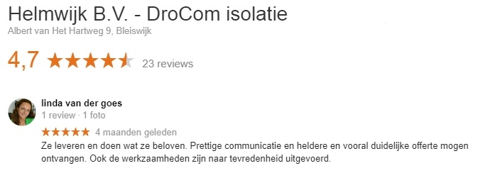 Ervaring DroCom isolatie Dakisolatie