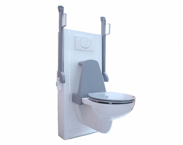 Elektrisch in hoogte verstelbaar toilet - Bano Zorgbadkamers Elektrisch in hoogte verstelbaar toilet, sta-op toilet, in hoogte verstelbaar toilet, mindervalide toilet, miva toilet, hangend toilet, verhoogd toilet, gehandicapten toilet, toiletverhoger,